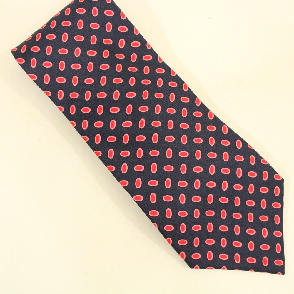 Brooks Brothers‎ Tie Mens Navy Blue Red Pink Woven 100% Silk